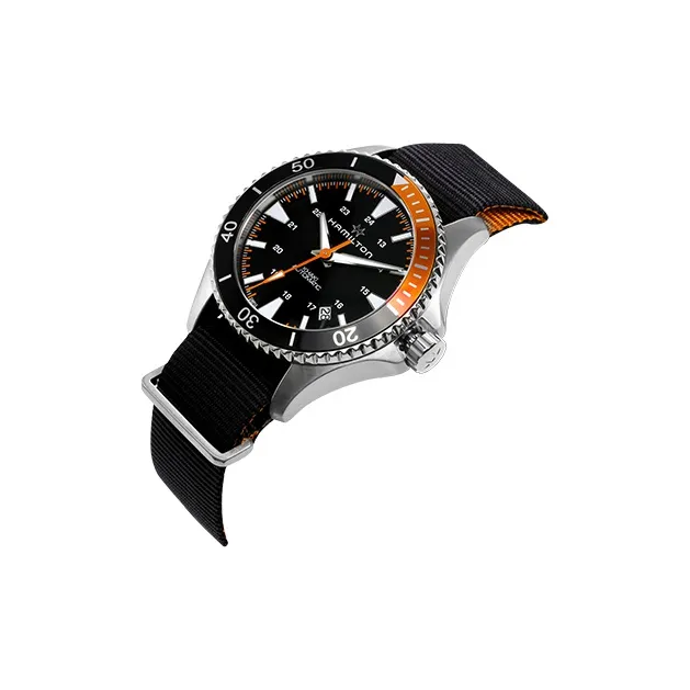 HAMILTON Automatic Mechanical Movement Men's Watches Watch 40mm Black Dial Stainless Steel Case Nylon Strap-2