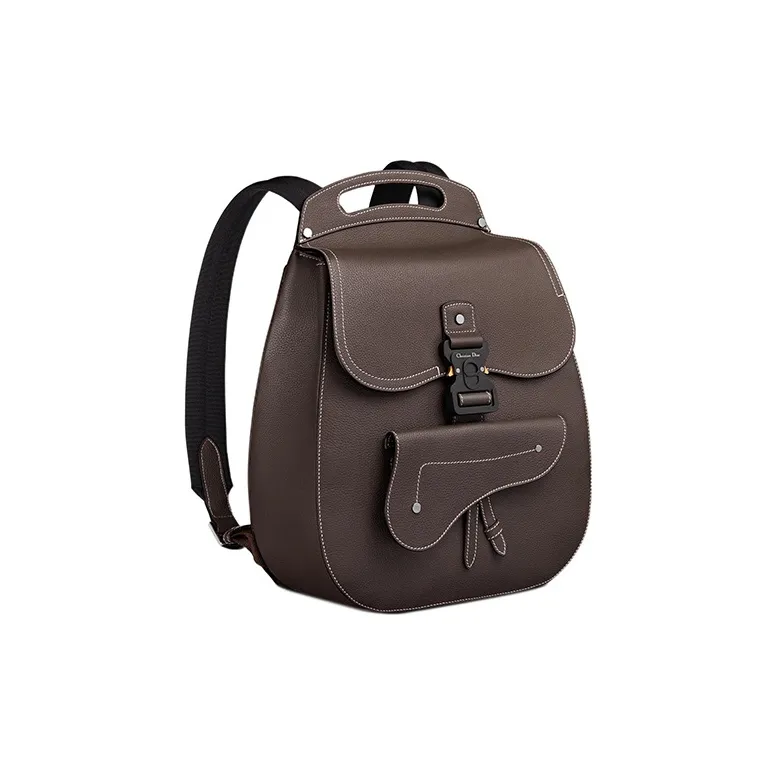 DIOR Grained Calfskin Backpack Men's Ebony Black-1