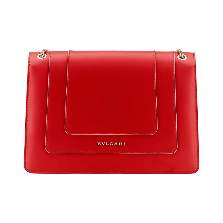 BVLGARI Serpenti Forever Calfskin Shoulder Bag Women's Rouge Jade-2