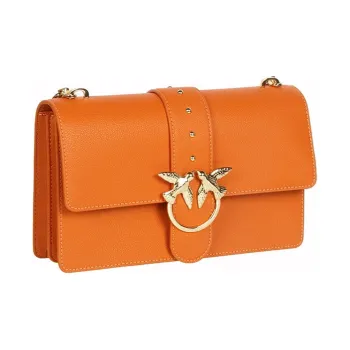 PINKO PINKO Love IconSIMPLY Cow Leather Swift Bag Shoulder Bag Crossbody Bag Women's Honey Orange