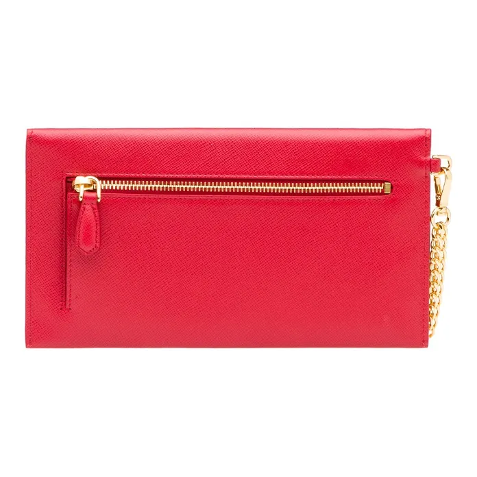 PRADA Saffiano Leather Envelope Bag, Shoulder Bag, Crossbody Bag Regular Women's Red-2