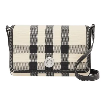 Burberry Vintage Calfskin Trim Penny Bag, Shoulder Bag, Crossbody Bag Mini Women's Butter Beige/Black