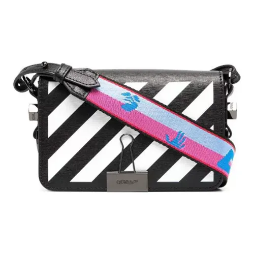 OFF WHITE Diag Leather Shoulder Bag Crossbody Bag Mini Women's Black White