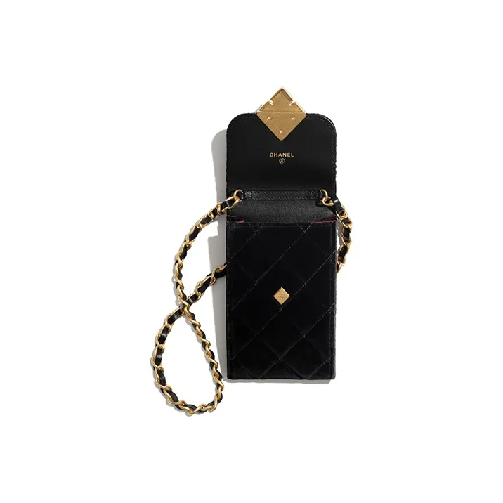 CHANEL Crystal Crossbody Bag With Cell Phone Pouch Women's Black-1