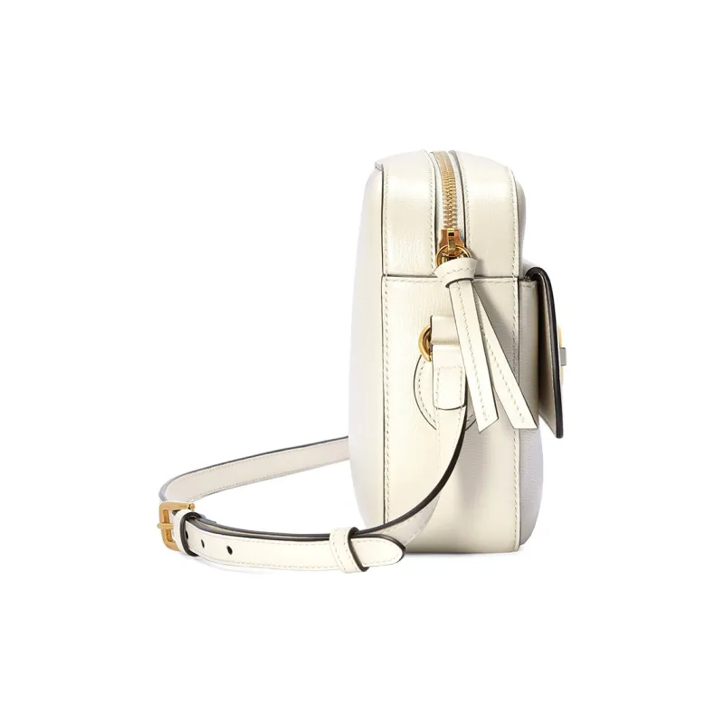 GUCCI Horsebit 1955 Leather Camera Bags Crossbody Bag Shoulder Bag Women's White-2
