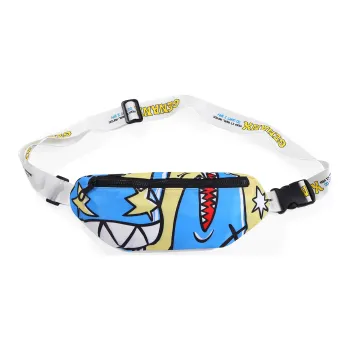 GENANX Polyamide Water Dumpling Bag, Waist Bag Medium Size Unisex Blue White