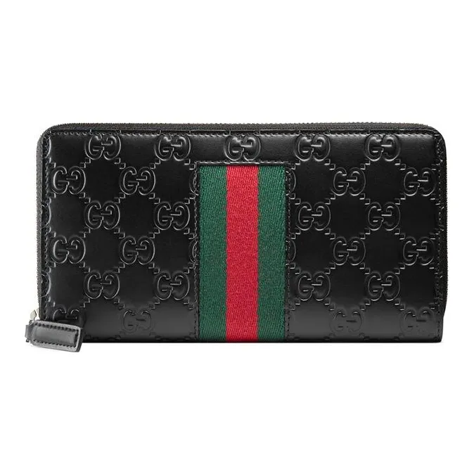 GUCCI Leather Wallet Men's Black-0