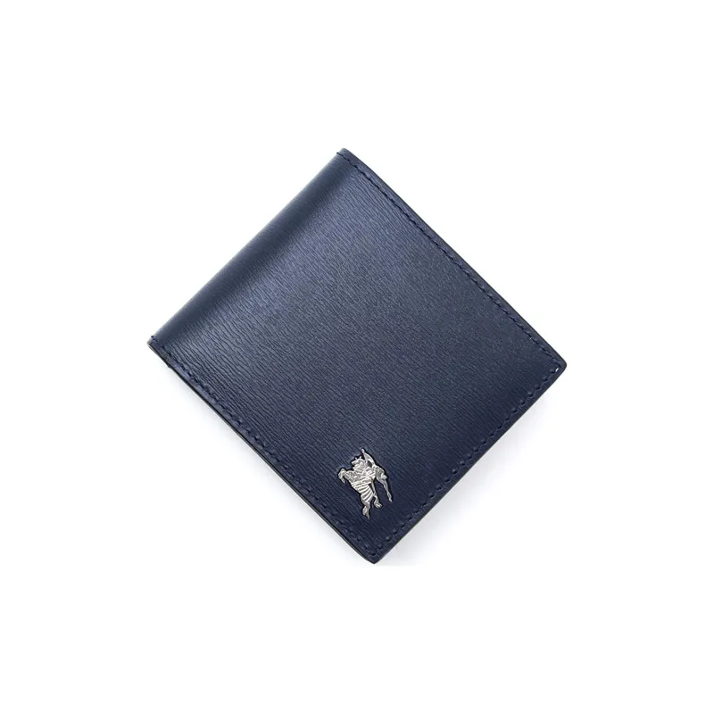 Burberry Cow Leather Business Card Holder Wallet Card Holder Unisex Dark Blue-1