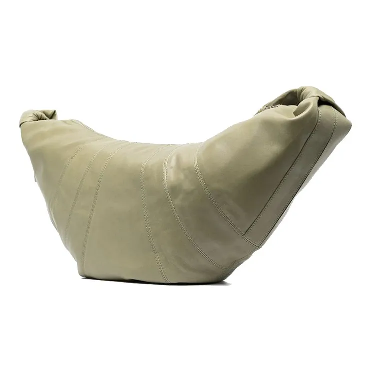 Lemaire Leather Croissant Bag Goat Horn Bag Slogan Bag Shoulder Bag Crossbody Bag Large Size Unisex Mint Green-1