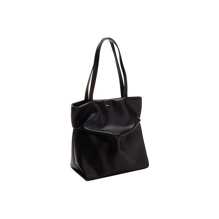 Chloe Chloé Bags Cow Leather Tote Bag Shopping Bag Handbag Shoulder Bag Women's Black-1