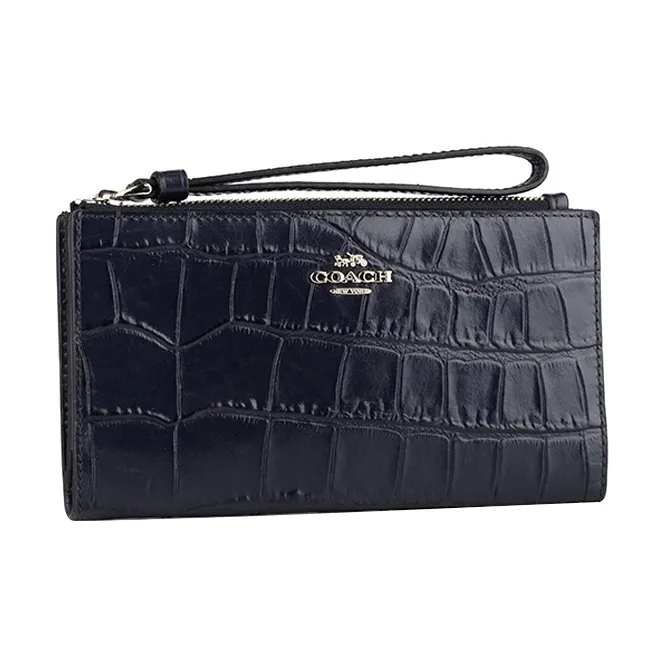 COACH Cow Leather Clutch Women's Black-0