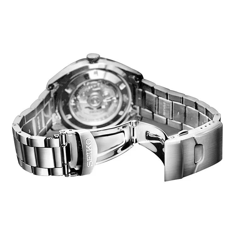 SEIKO Series 5 Mechanical Movement Stainless Steel Watchband Watch Men's Watches Black Dial SRPB79J1-3
