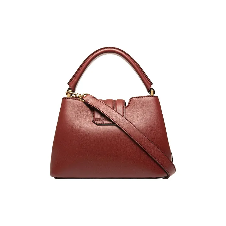 BALLY Cow Leather One Shoulder Handbag Trumpets Women's Red-1