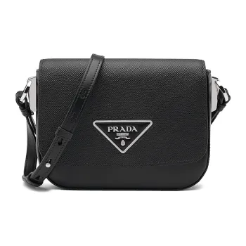 PRADA Saffiano Leather Crossbody Bag Women's Black