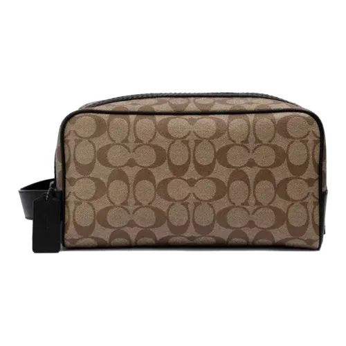 COACH Travel Kit Makeup Bags Brown