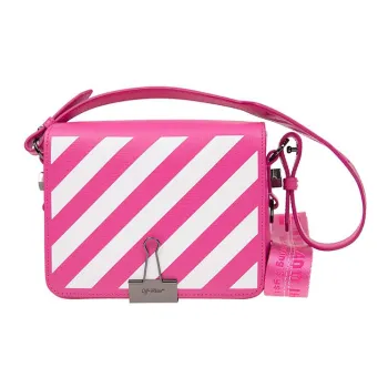 OFF WHITE Binder Clip Bag Diag Fuchsia White