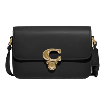 COACH Studio Leather Shoulder Bag Crossbody Bag Large Size Women's Black