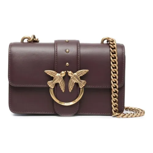 PINKO SIMPLY Leather Swallow Bag, Shoulder Bag, Crossbody Bag Mini Women's Brown