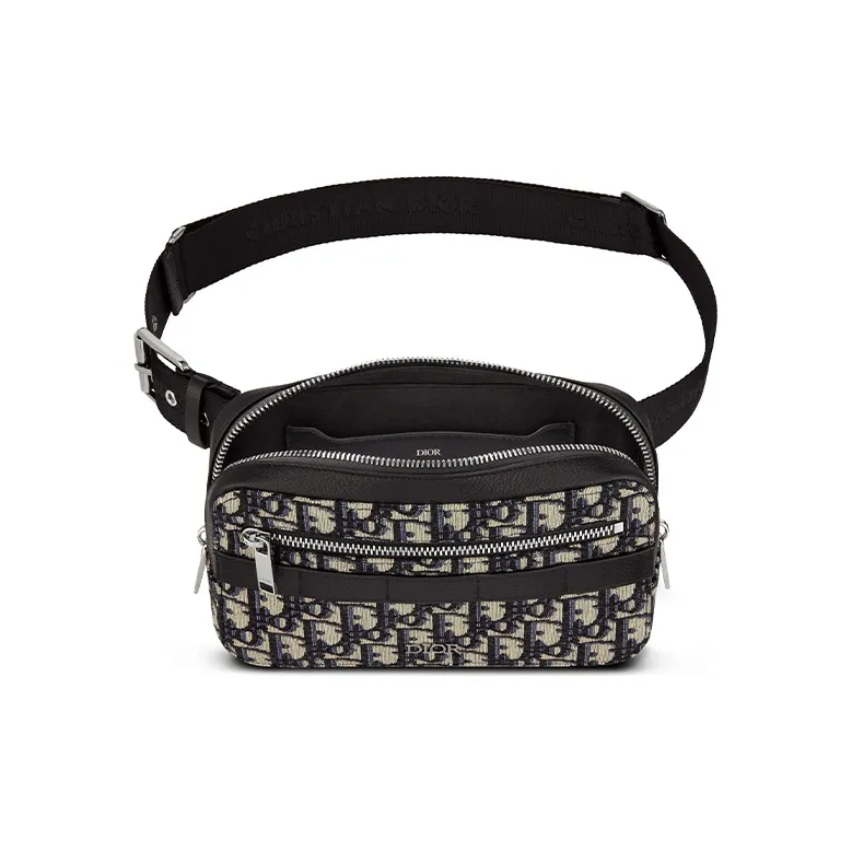 DIOR Nylon Fabric Shoulder Bag Crossbody Bag Sling Bag Fanny Pack Regular Unisex Beige & Black-6