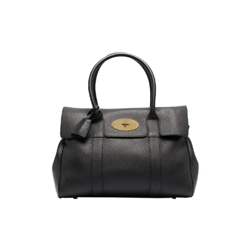 Mulberry Grain Leather Handbag Regular Women's Black-0