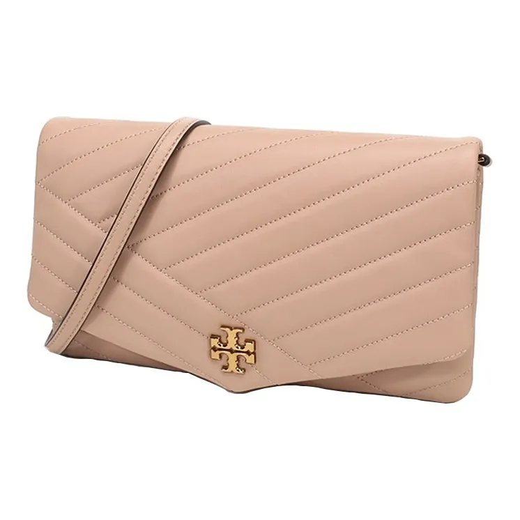 TORY BURCH Kira Sheepskin Clutch Handbag Shoulder Bag Women's Flesh Pink-1