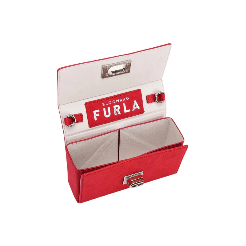Furla Special Paper Like Fabric Box Bag, Sling Bag, Shoulder Bag Mini Women's Poppy Red-3