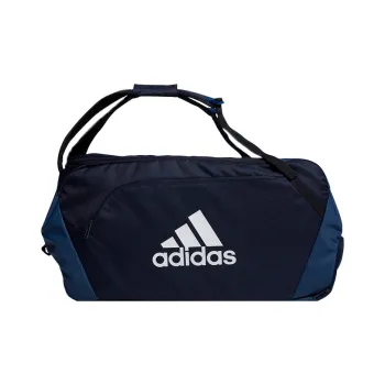 Adidas Polyester Handbag Backpack Unisex Pure Black With Cyan Accents
