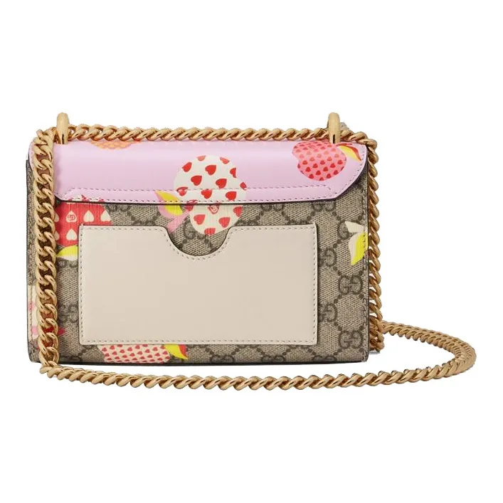 GUCCI Padlock Canvas With Leather Box Bag Shoulder Bag Crossbody Bag Small Size Women's Pink/Ebony-2