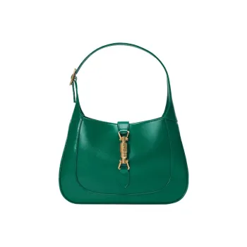 GUCCI Jackie 1961 Leather Crescent Shoulder Bag Shoulder Bag Small Size Women's Emerald Green