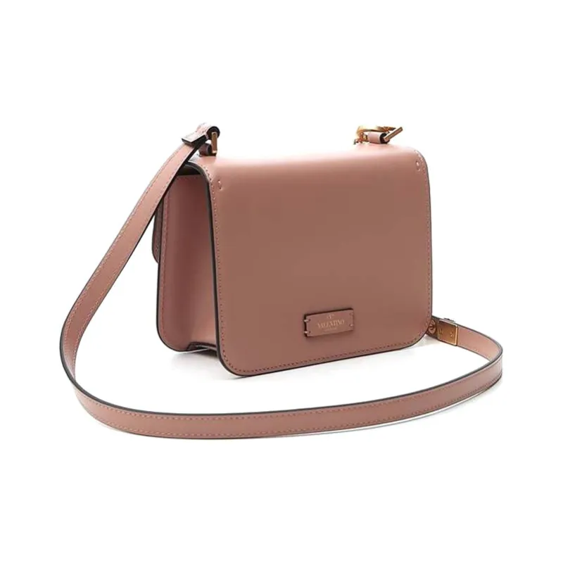 Valentino Grained Calfskin Handbag Shoulder Bag Crossbody Bag Small Size Women's Nude Pink-2