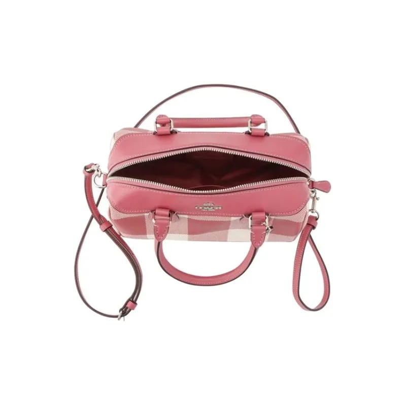 COACH Bennett PVC With Leather Crossbody Bag Crossbody Bag Handbag Small Size Women's Pink & White-3