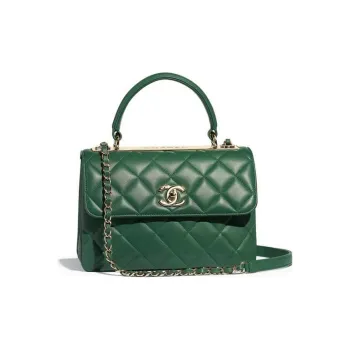 CHANEL Trendy Cc Sheepskin Chain Shoulder Bag, Crossbody Bag, Handbag Women's Green