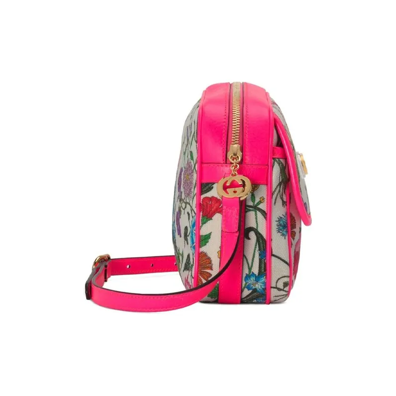 GUCCI Canvas With Leather Crossbody Bag, Shoulder Bag Women's Multicolor-2