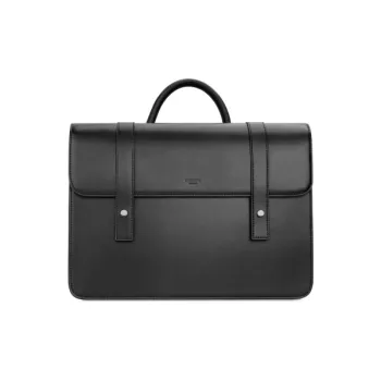 INJOYLIFE Cow Leather Messenger Bag, Satchel Bag, Briefcase Regular Men's Black
