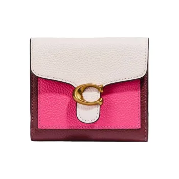 COACH Tabby Artificial Leather Handheld Coin Wallet Women's Cherry Blossom Pink Multicolor