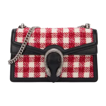 GUCCI Dionysus Patchwork Shoulder Bag Crossbody Bag Small Size Women's Red/White/Black