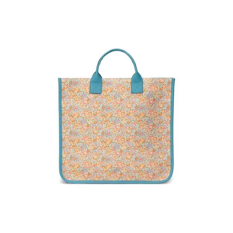 GUCCI Liberty Collaboration Fabric With Leather Tote Bag Shopping Bag Handbag Kids' Light Pink/Light Blue-5
