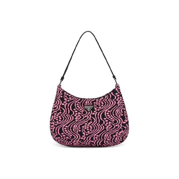 PRADA Leather One Shoulder Handbags Women's Black & Pink-0