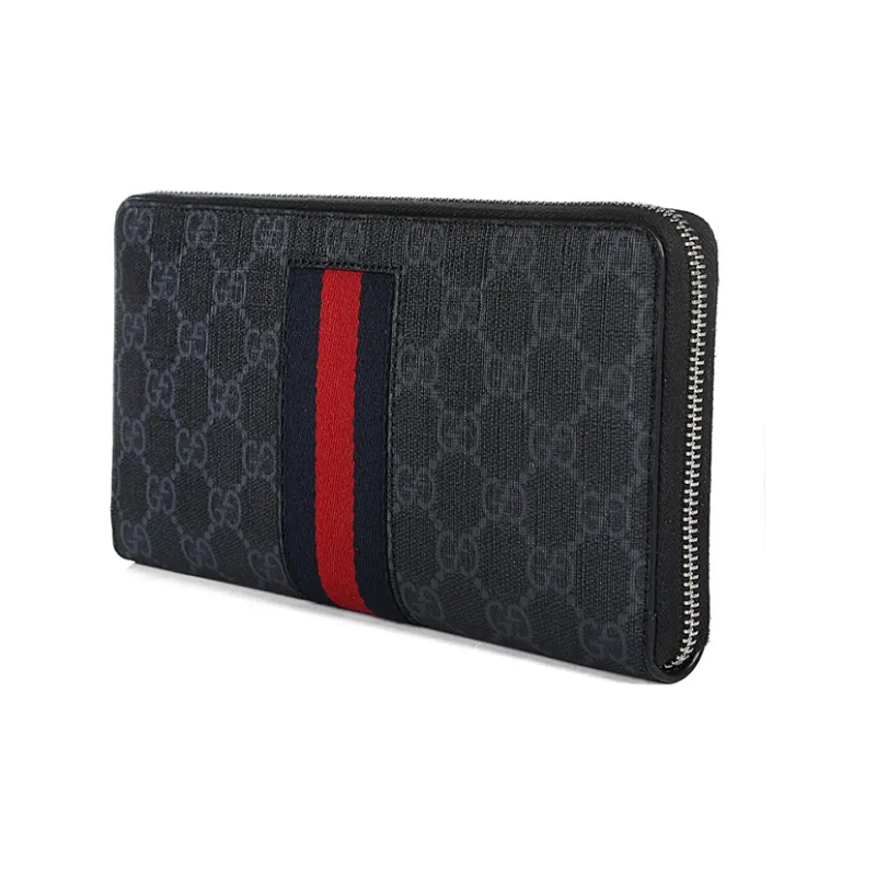 GUCCI Fabric Wallet Clutch Men's Black Gray Color-1