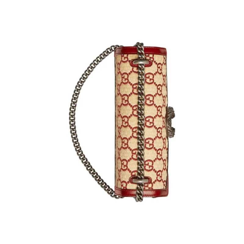 GUCCI Dionysus Leather Crossbody Bag Trumpets Women's Burgundy/Beige/Yellow/Color Block-5