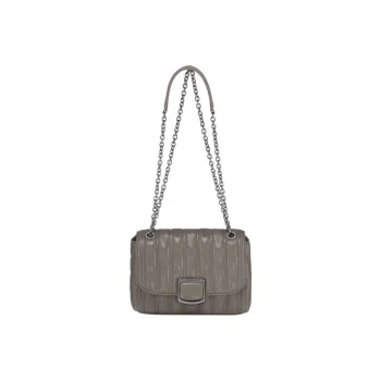 LONGCHAMP Sheepskin Shoulder Bag Crossbody Bag Small Size Women's Dove Color