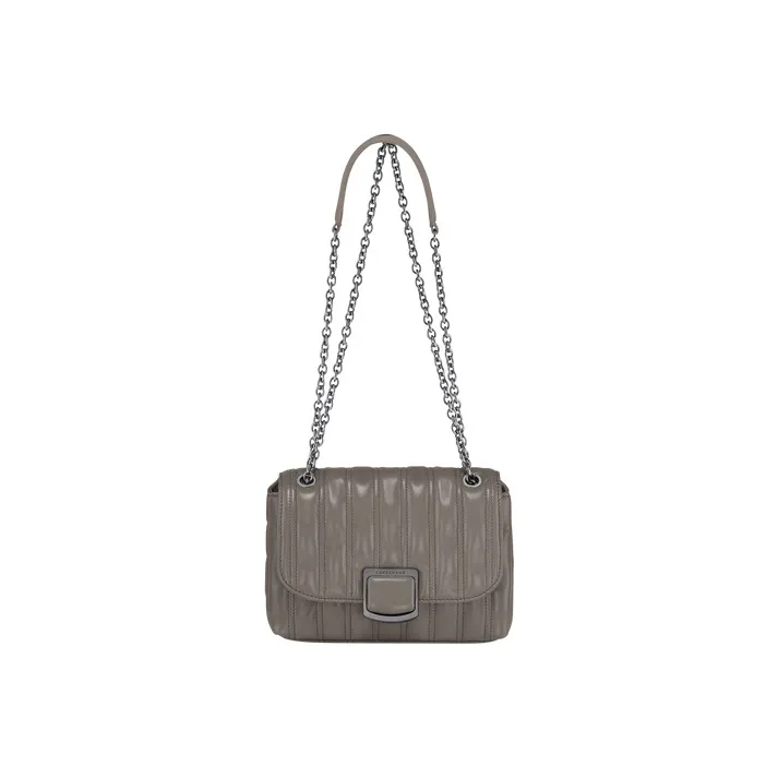 LONGCHAMP Sheepskin Shoulder Bag Crossbody Bag Small Size Women's Dove Color-0