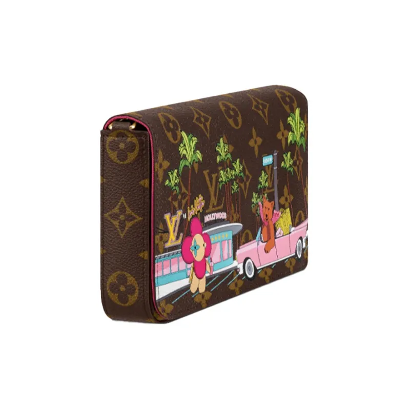 LOUIS VUITTON Pochette Felicie With Removable Zipped Pocket And 8 Slot Flat Pocket Monogram Vivienne Fuchsia Pink-1