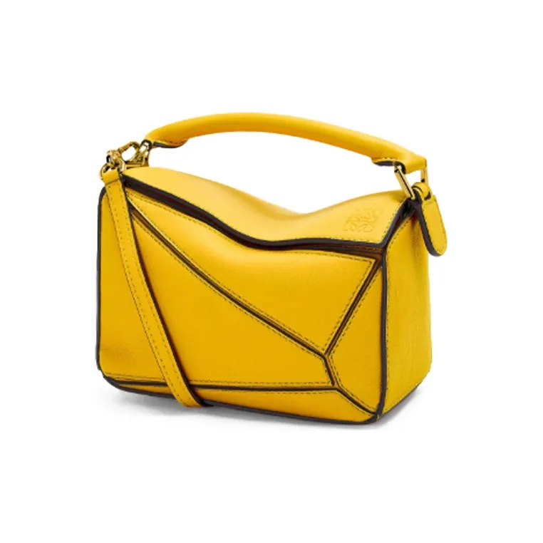 LOEWE Classic Calfskin Puzzle Bag Handbag Shoulder Bag Crossbody Bag Small Size Women's Yellow-0