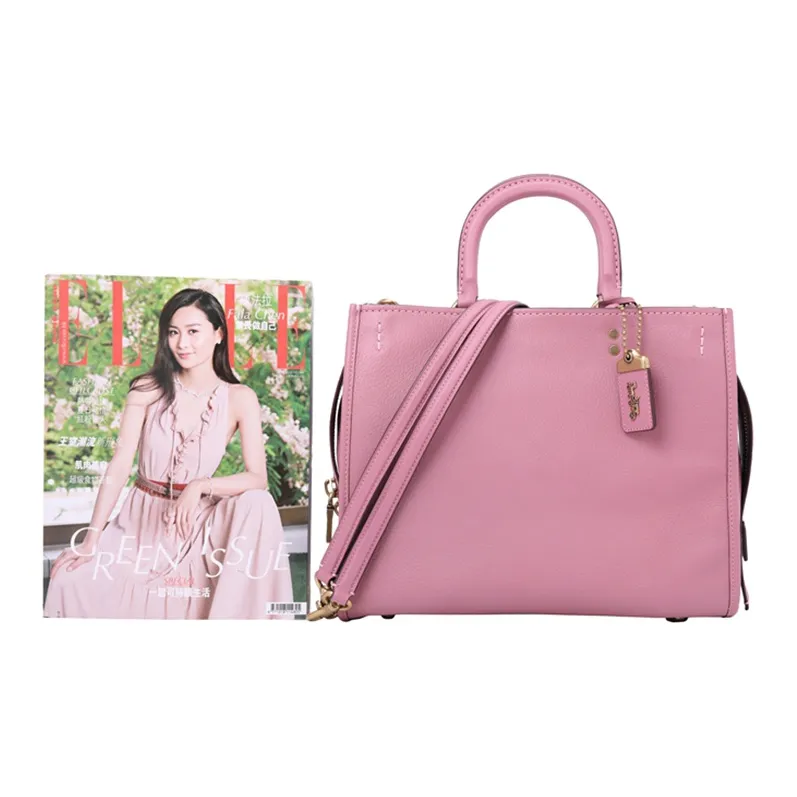 COACH Rogue Leather Shoulder Bag, Crossbody Bag, Handbag Large Size Women's Rose Pink-4
