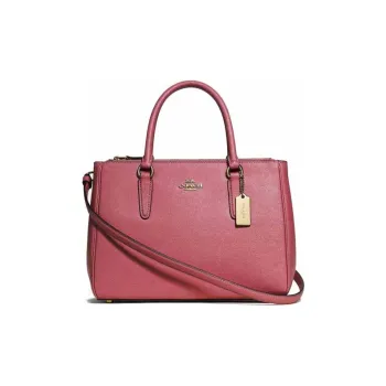 COACH Surrey Leather Briefcase One Shoulder Handbag Large Size Women's Pink