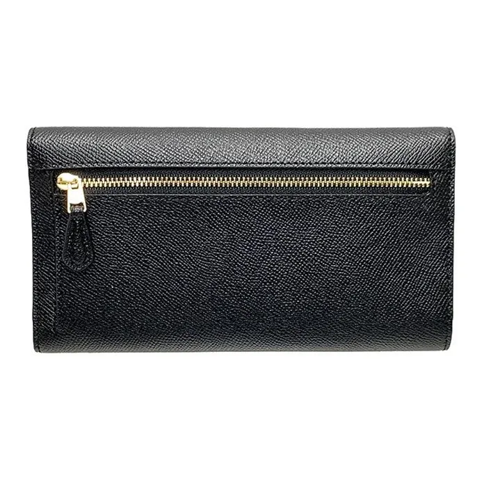 COACH Trifold Wallet Cow Leather Wallet Women's Black-2
