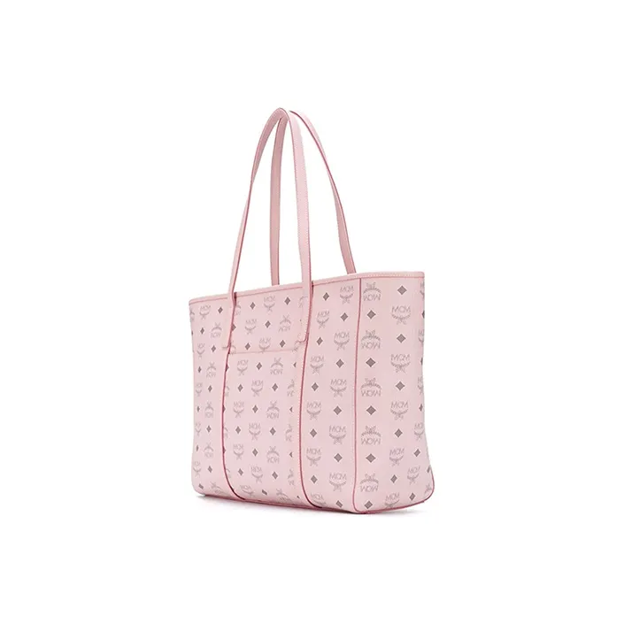 MCM Toni E/W Shopper Tote Medium Visetos Powder Pink-1