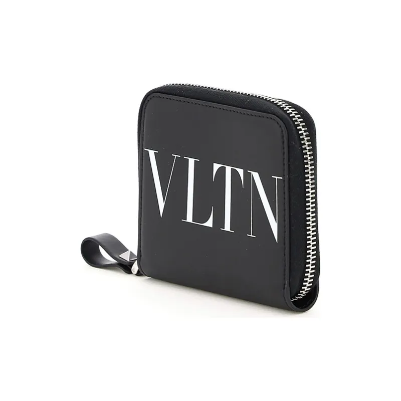 Valentino Cow Leather Clutches Wallets Men's Black-2
