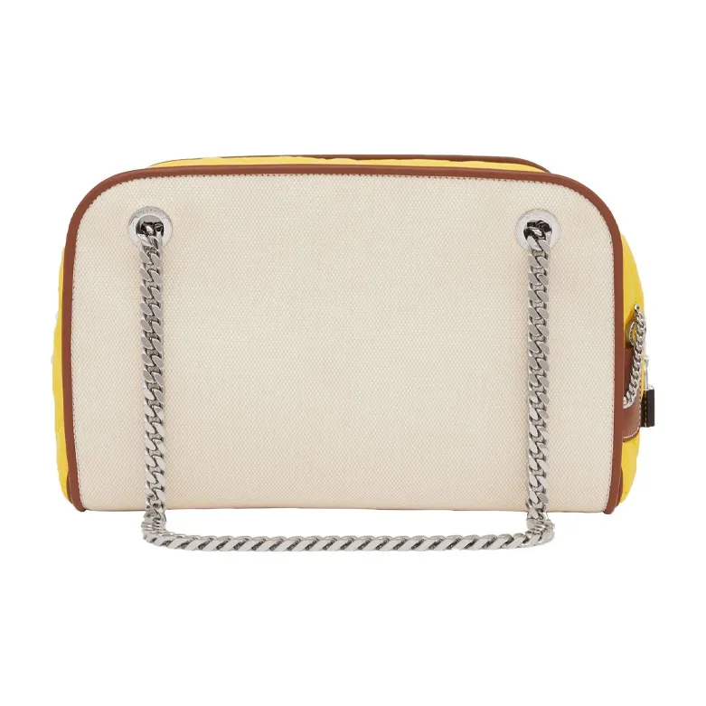 Burberry Cube Cotton Canvas Bag Handbag Shoulder Bag Women's Natural & Yellow-3